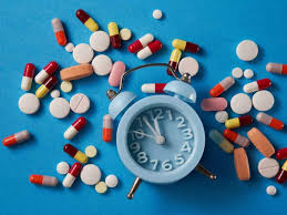 Medications information image with clock