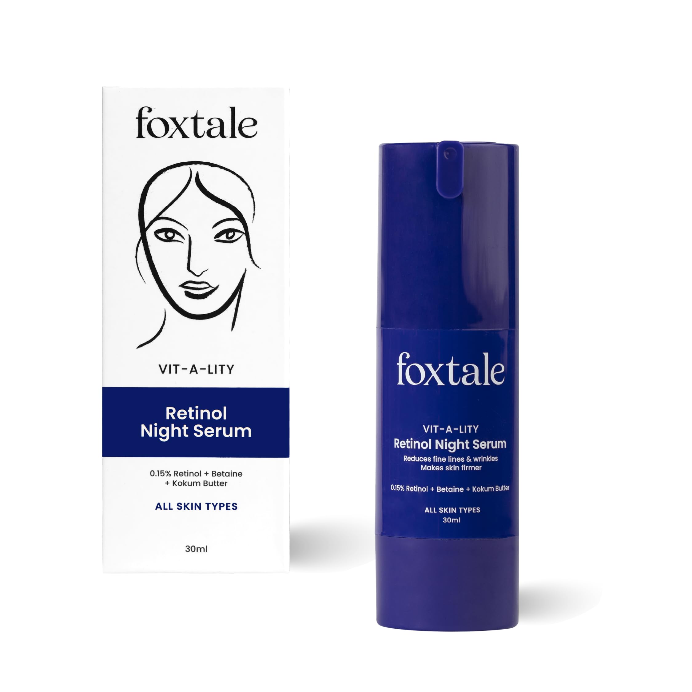 Foxtale 0.15% Beginner Friendly Retinol Serum, Anti-Aging Cream