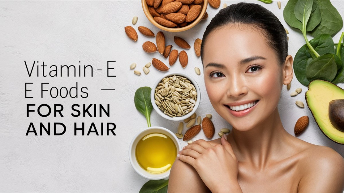 This is an image for topic Benefits Of Vitamin E Foods| Vitamin E For Skin & Hair