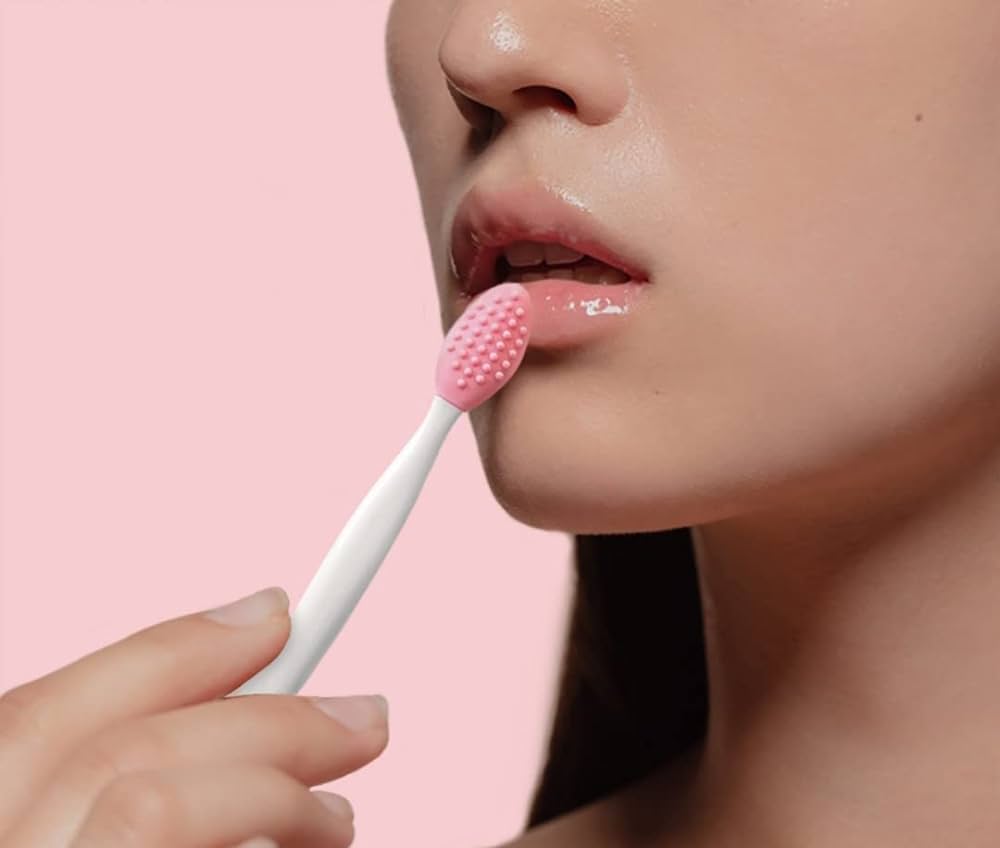 Exfoliate your lips with tooth brush