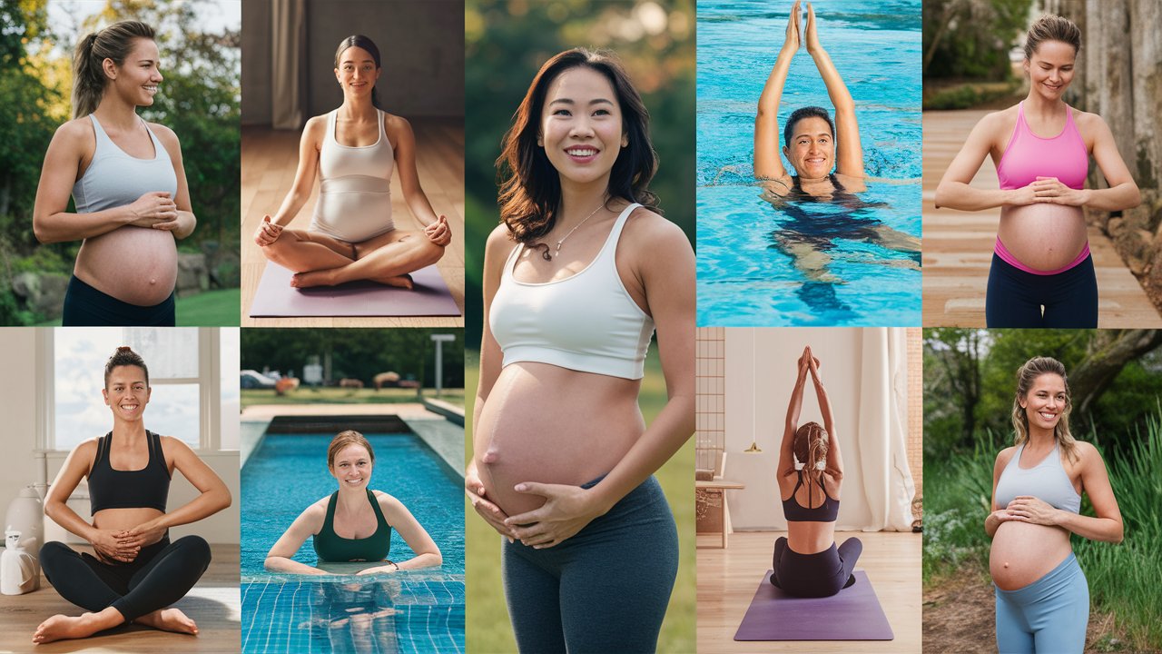 pregnant woman working out 