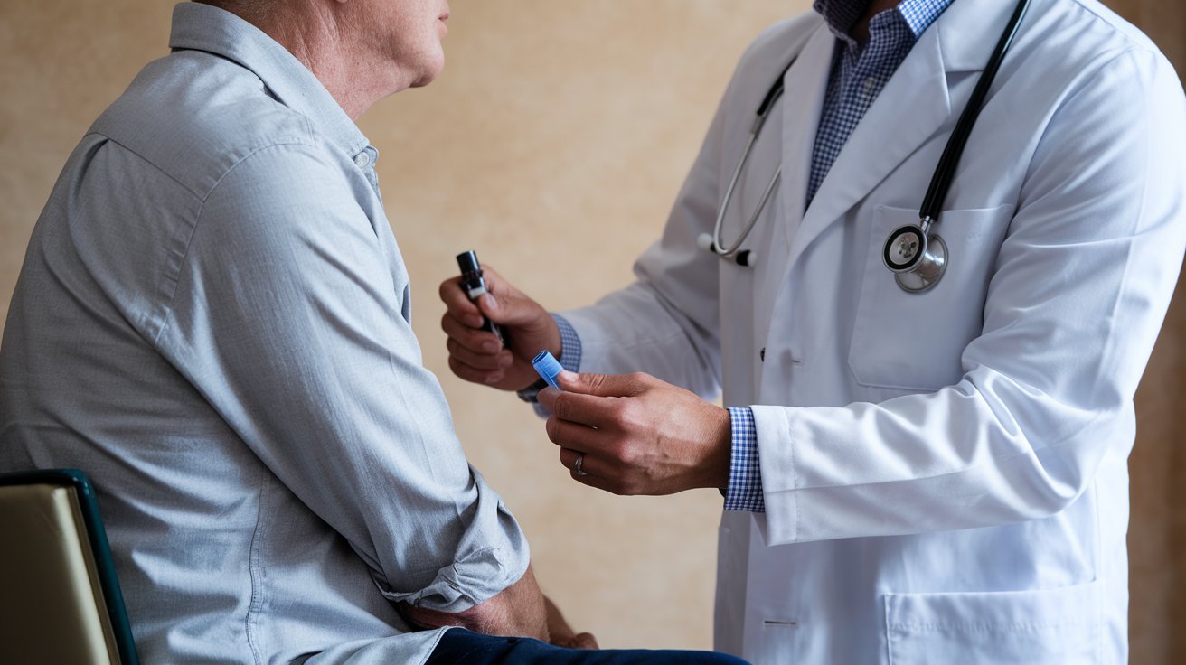 A doctor checking the patient