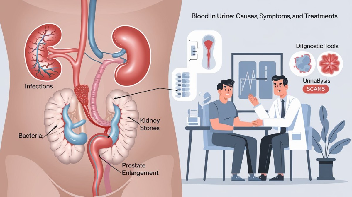 This is an image for topic Blood in Urine: Causes, Symptoms, and Treatments